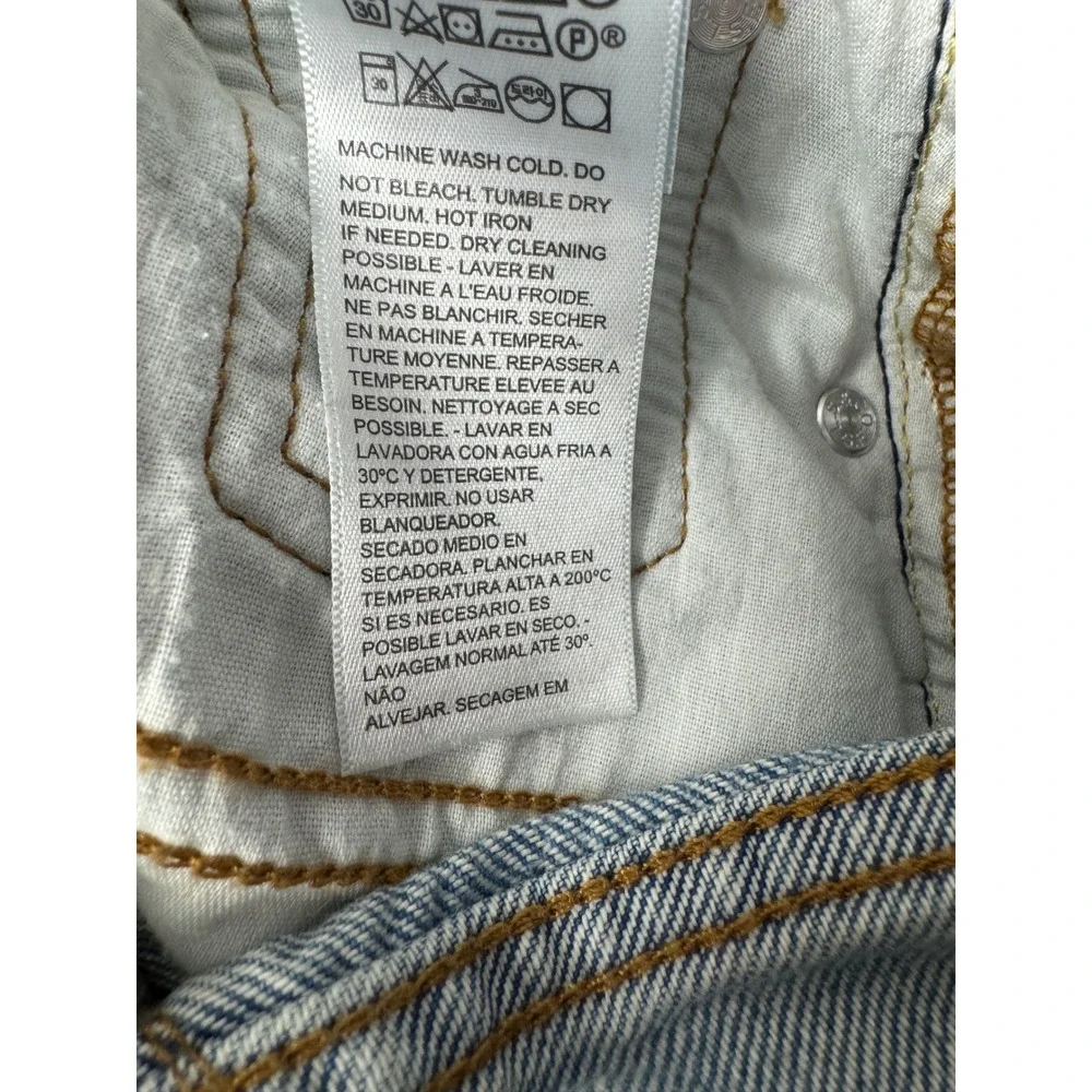 Levis Ankle Column Skirt Light‎ Wash Denim Maxi Raw Hem Womens 26